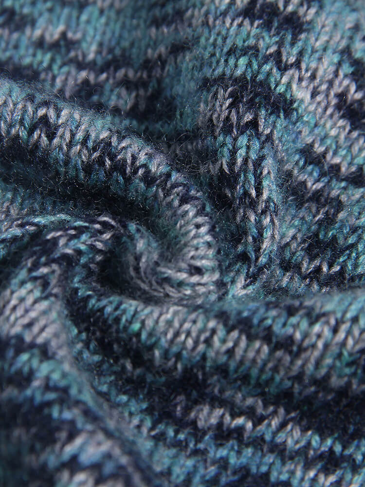 Kids Blue Marl Textured Knit Cashmere Crewneck Sweater